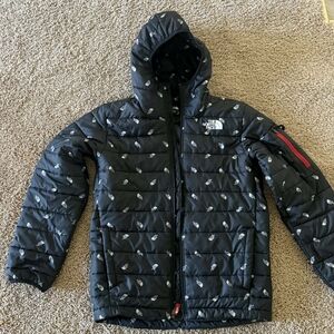 The North Face Kids Patterned Black Puffer Jacket